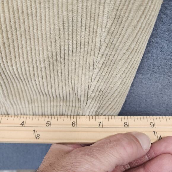 LL Bean Corduroy Pants Womens 20 Beige Tan Pleated Taper Vintage Made in USA - Picture 7 of 15